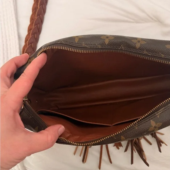 Upcycled Louis Vuitton Riviera Fringe Crossbody Boho Bag Boutique - Picture 5 of 7